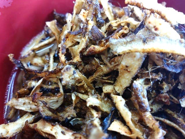 ごぼう麺のごぼうの唐揚げアップ