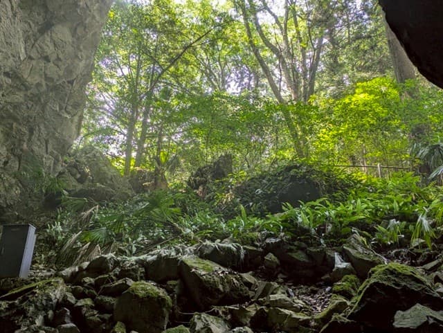 大正洞入口入って煤の大穴